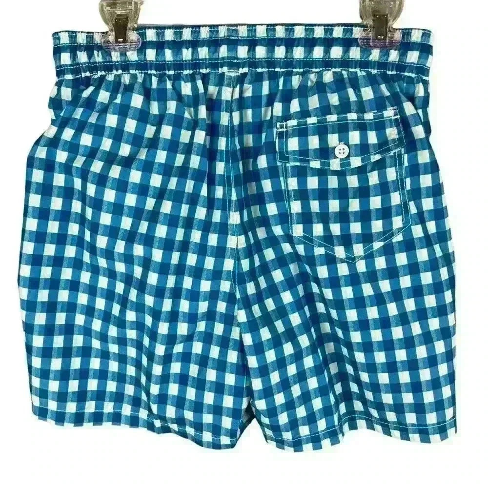 𝅺new NWT Kanu Surf‎ Men's Swim Trunks Blue Checkered Size Medium - Picture 3 of 8